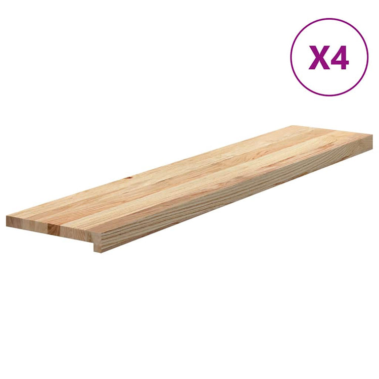 Vidaxl traptreden 4 st 120x30x2 cm onbehandeld massief eikenhout