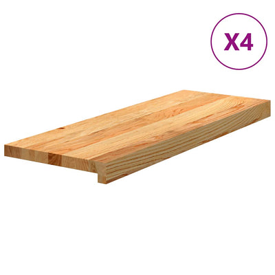 Vidaxl traptreden 4 st 70x25x2 cm massief eikenhout lichtbruin