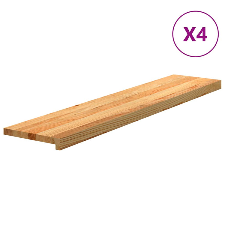 Vidaxl traptreden 4 st 120x30x2 cm massief eikenhout lichtbruin