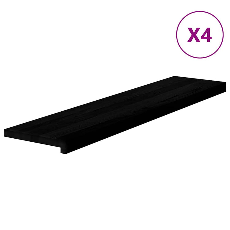 Vidaxl traptreden 4 st 110x25x2 cm massief eikenhout bruin-zwart