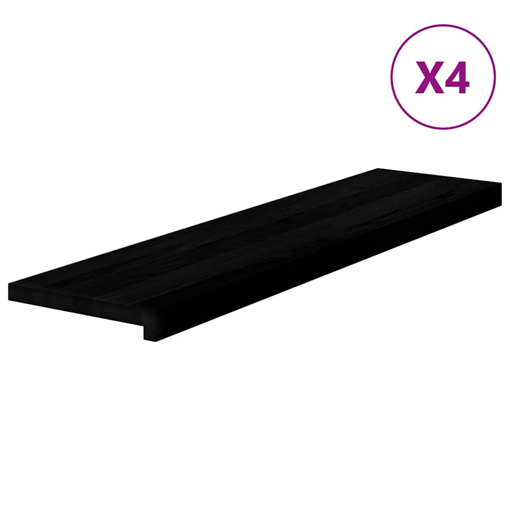 Vidaxl traptreden 4 st 100x30x2 cm massief eikenhout donkerbruin
