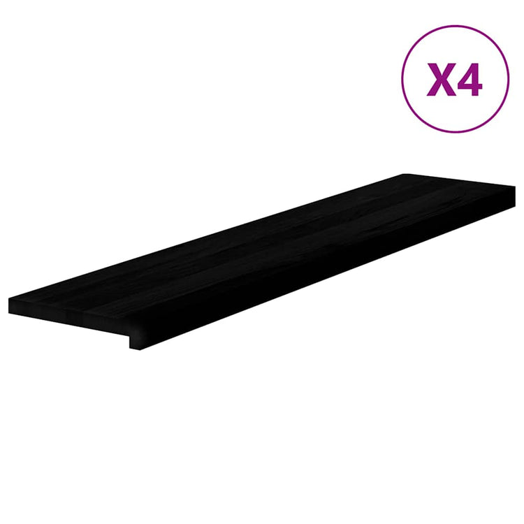 Vidaxl traptreden 4 st 120x30x2 cm massief eikenhout bruin-zwart