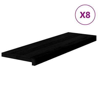 Vidaxl traptreden 8 st 80x25x2 cm massief eikenhout bruin-zwart