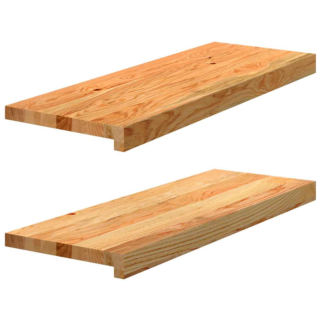 Vidaxl traptreden 2 st 70x25x2 cm massief eikenhout lichtbruin