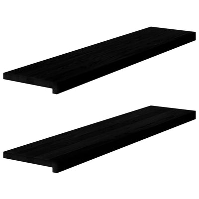Vidaxl traptreden 2 st 110x25x2 cm massief eikenhout bruin-zwart
