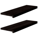 Vidaxl traptreden 2 st 80x30x2 cm massief eikenhout bruin-zwart - afbeelding 2
