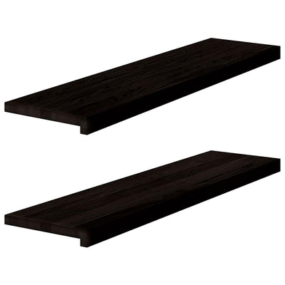 Vidaxl traptreden 2 st 100x30x2 cm massief eikenhout bruin-zwart
