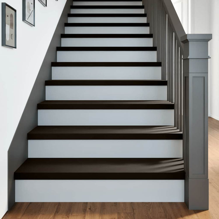 Vidaxl traptreden 2 st 100x30x2 cm massief eikenhout bruin-zwart