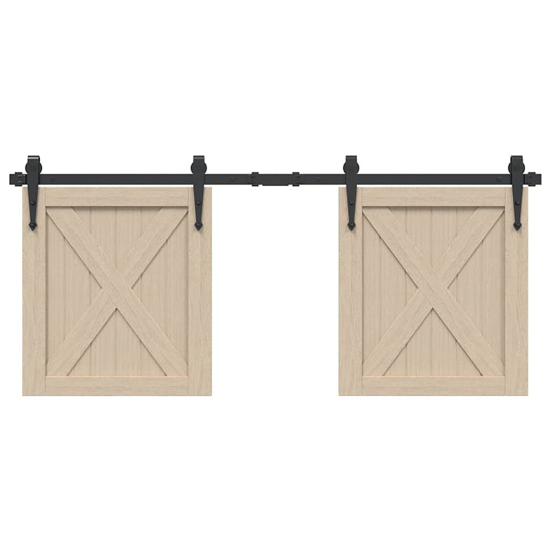 Vidaxl ophangset voor schuifdeur 122 cm koolstofstaal