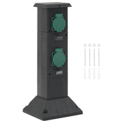 Vidaxl tuinstopcontact kolom 4-wegs 16x16x39,5 cm zwart en groen - afbeelding 1