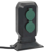 Vidaxl tuinstopcontact en grondpin 2-wegs 15,5x11x24 cm zwart en groen - afbeelding 1