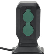 Vidaxl tuinstopcontact en grondpin 2-wegs 15,5x11x24 cm zwart en groen - afbeelding 2