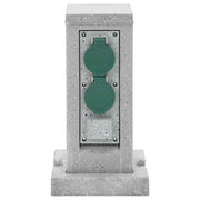 Vidaxl tuinstopcontact grondpin 4-wegs steen-look 16x16x29,5 cm grijs - afbeelding 2