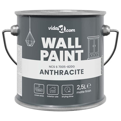 Vidaxl muurverf grijs 2,5 l wandprint