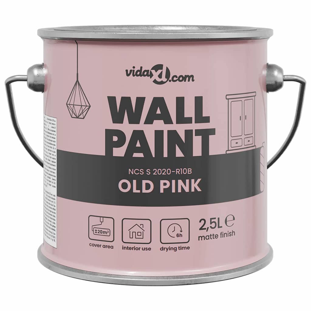 Vidaxl muurverf roze 2,5 l wandprint