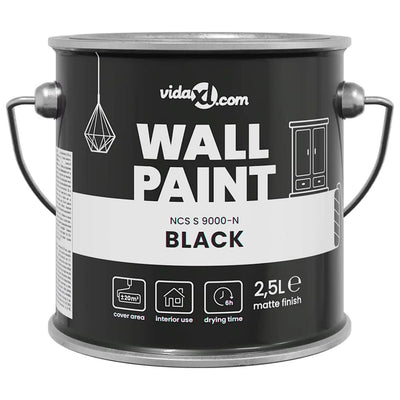 Vidaxl muurverf zwart 2,5 l wandprint