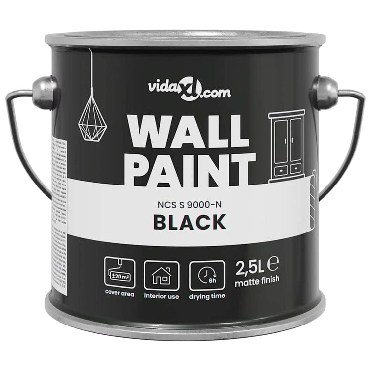 Vidaxl muurverf zwart 2,5 l wandprint