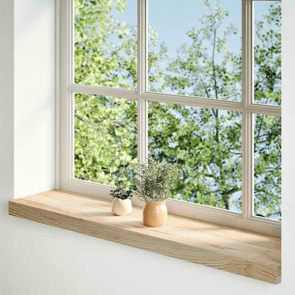 Vidaxl vensterbanken 2 st onbehandeld 90x20x2 cm massief eikenhout