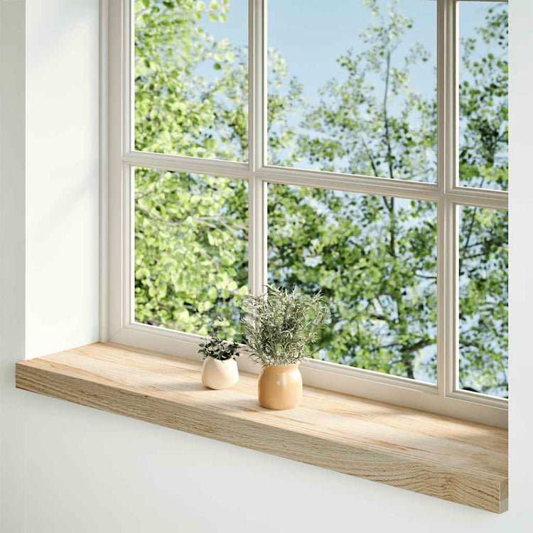 Vidaxl vensterbanken 2 st onbehandeld 90x20x2 cm massief eikenhout