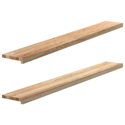 Vidaxl vensterbanken 2 st onbehandeld 160x20x2 cm massief eikenhout