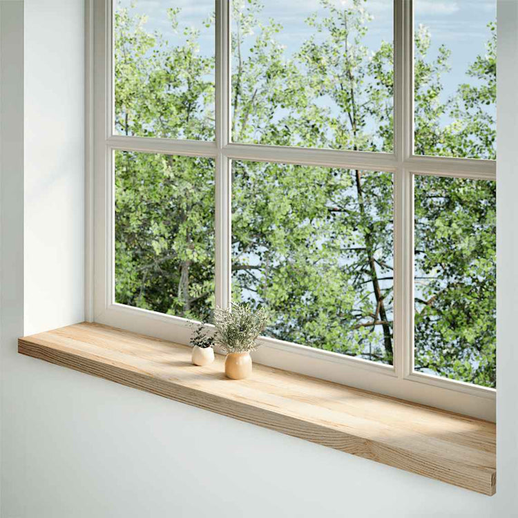 Vidaxl vensterbanken 2 st onbehandeld 140x30x2 cm massief eikenhout