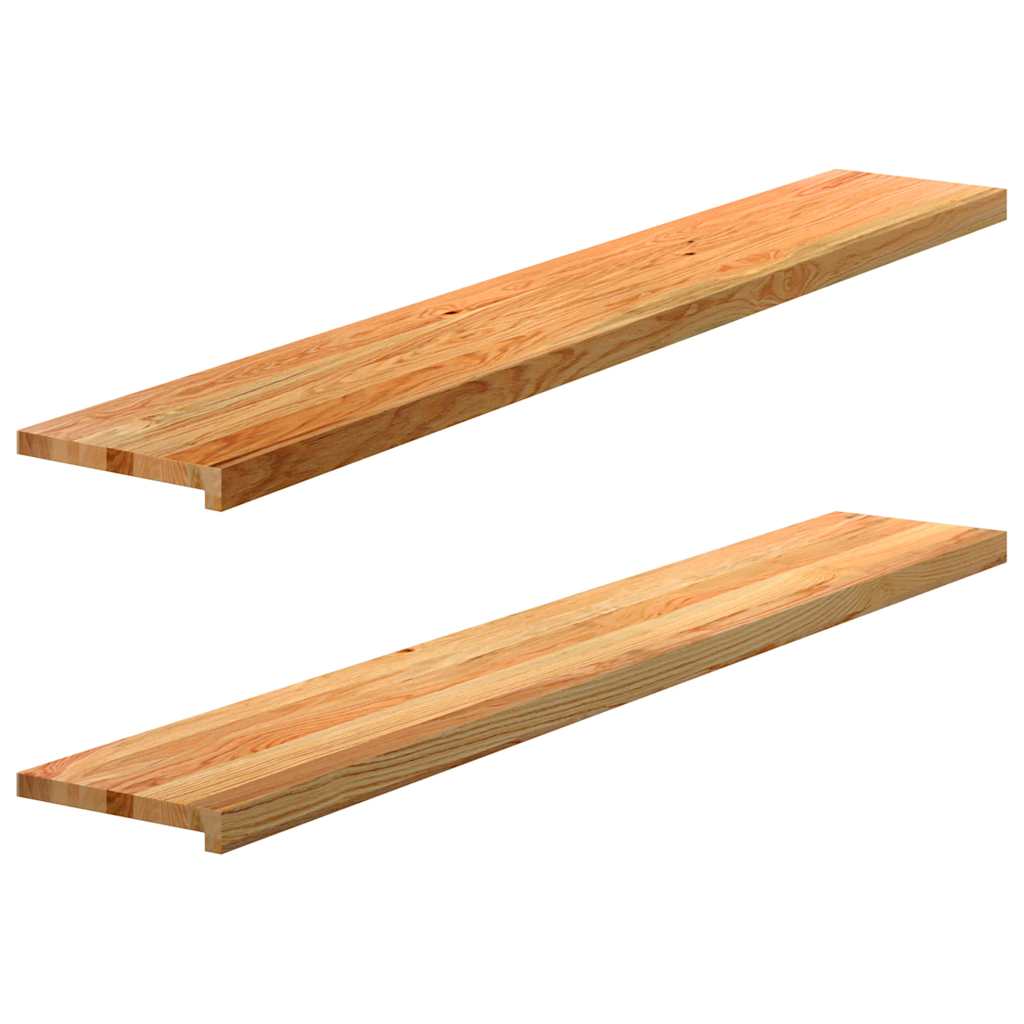 Vidaxl vensterbanken 2 st 160x25x2 cm massief eikenhout lichtbruin
