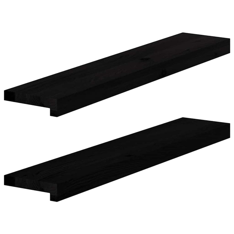 Vidaxl vensterbanken 2 st 80x15x2 cm massief eikenhout bruin-zwart
