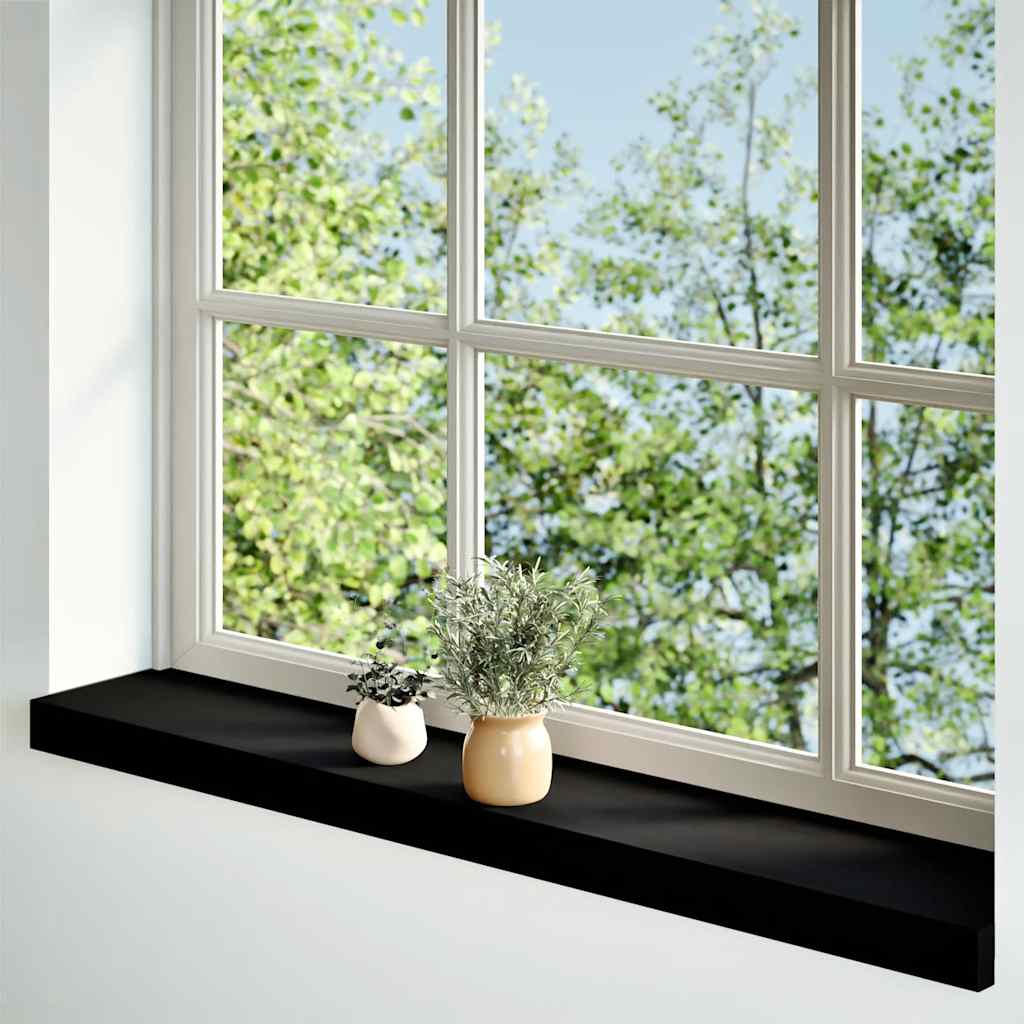 Vidaxl vensterbanken 2 st 80x15x2 cm massief eikenhout bruin-zwart