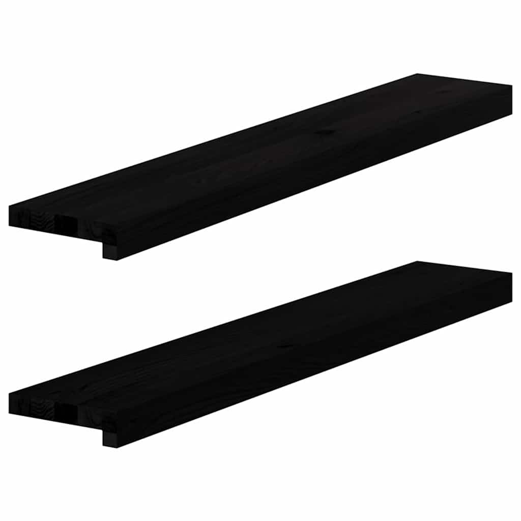 Vidaxl vensterbanken 2 st 90x15x2 cm massief eikenhout bruin-zwart