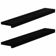 Vidaxl vensterbanken 2 st 90x15x2 cm massief eikenhout bruin-zwart - afbeelding 1