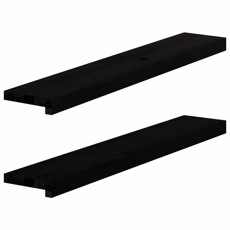 Vidaxl vensterbanken 2 st 90x15x2 cm massief eikenhout bruin-zwart