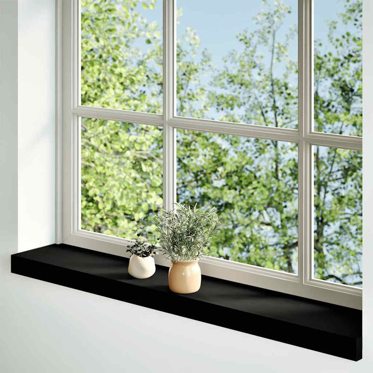 Vidaxl vensterbanken 2 st 90x15x2 cm massief eikenhout bruin-zwart