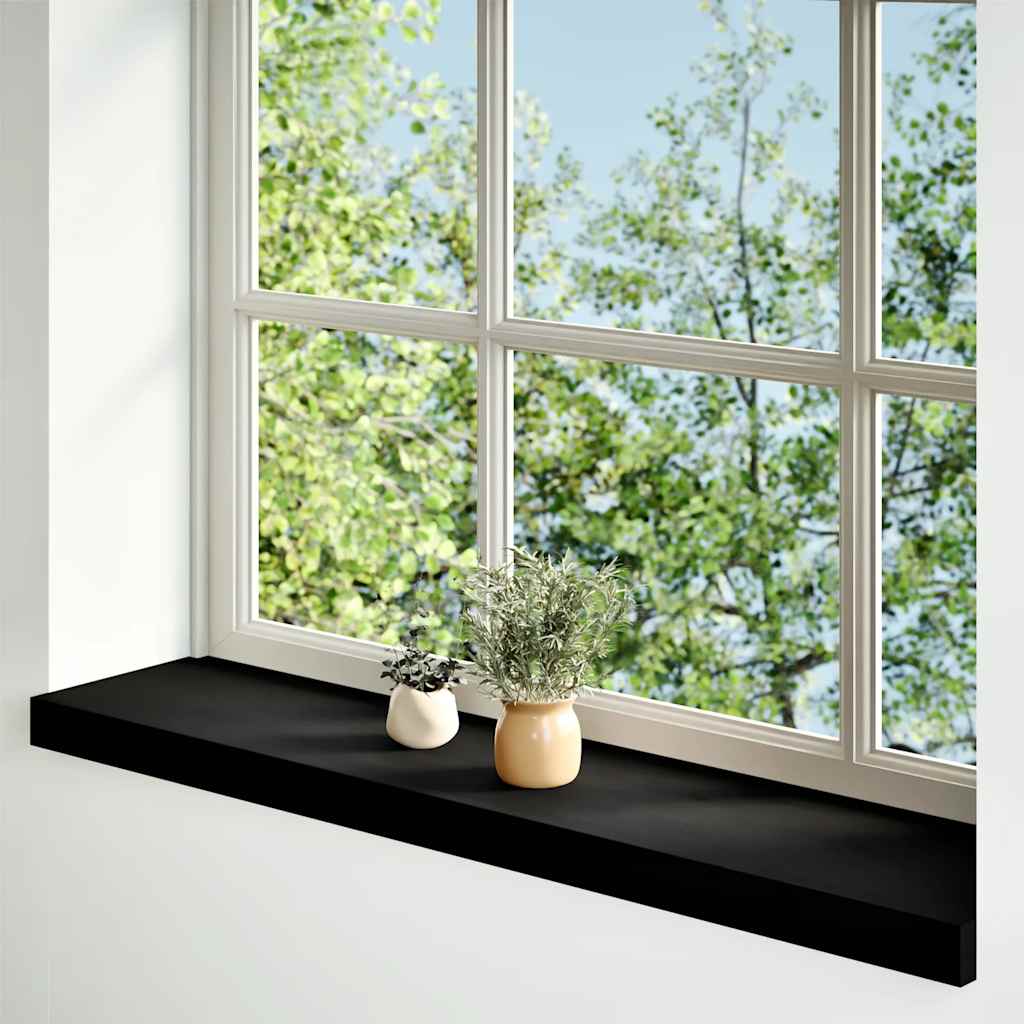 Vidaxl vensterbanken 2 st 70x20x2 cm massief eikenhout bruin-zwart