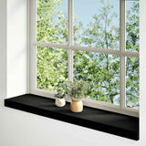 Vidaxl vensterbanken 2 st 90x20x2 cm massief eikenhout bruin-zwart - afbeelding 1