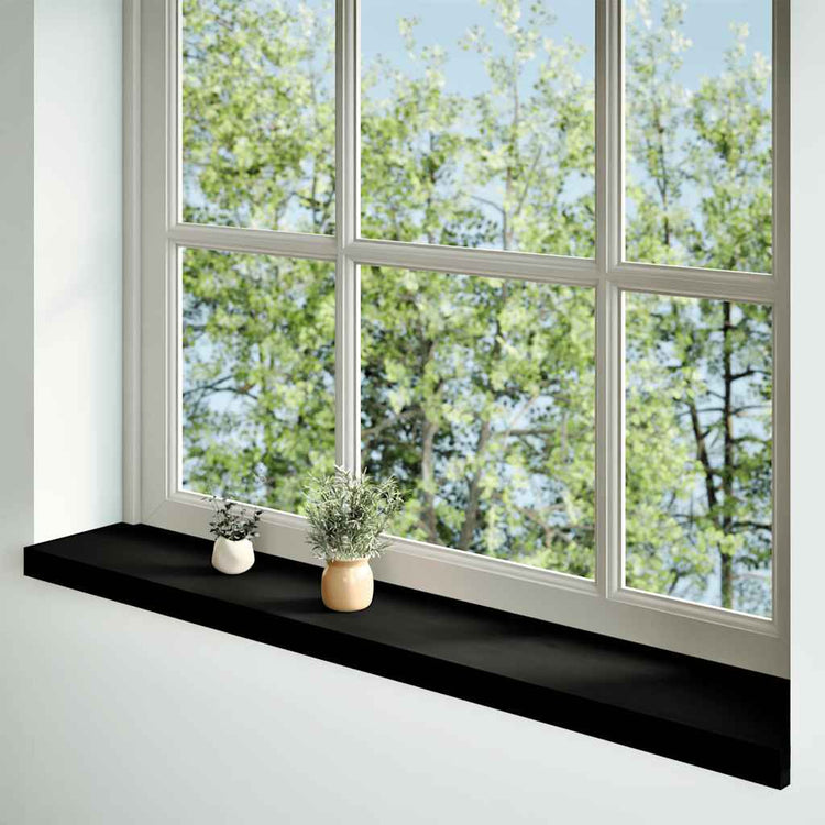 Vidaxl vensterbanken 2 st 160x20x2 cm massief eikenhout bruin-zwart