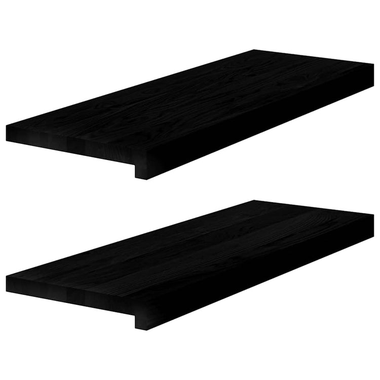 Vidaxl vensterbanken 2 st 70x25x2 cm massief eikenhout bruin-zwart