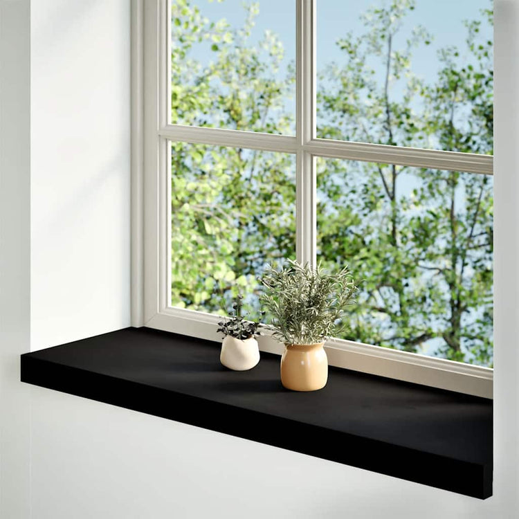 Vidaxl vensterbanken 2 st 70x25x2 cm massief eikenhout bruin-zwart
