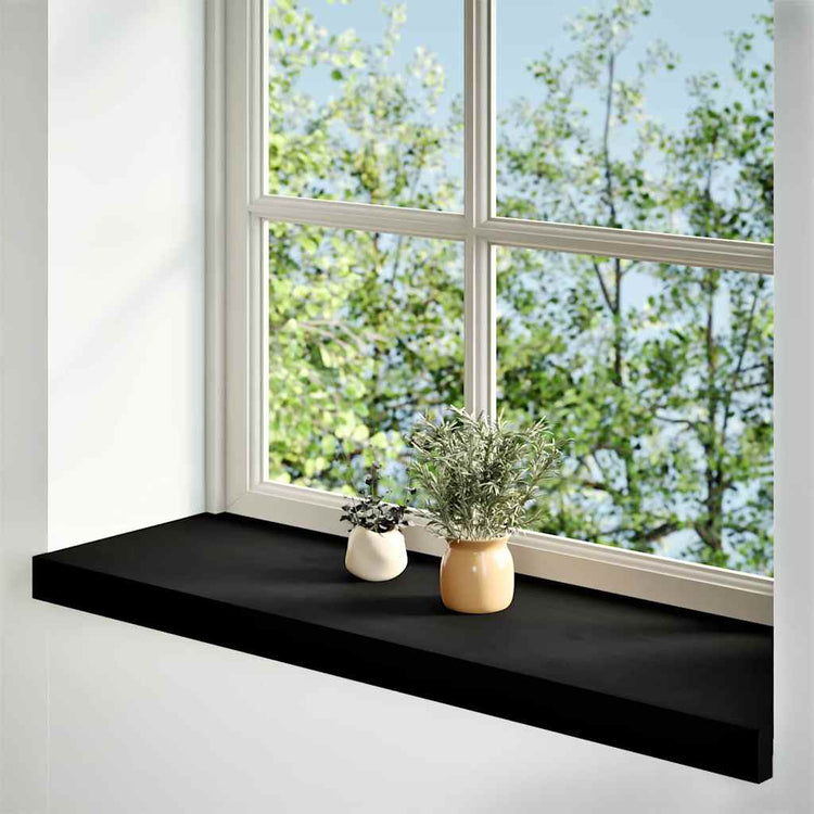 Vidaxl vensterbanken 2 st 90x30x2 cm massief eikenhout bruin-zwart