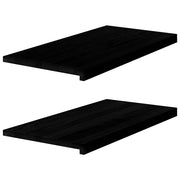 Vidaxl vensterbanken 2 st 80x40x2 cm massief eikenhout bruin-zwart - afbeelding 1