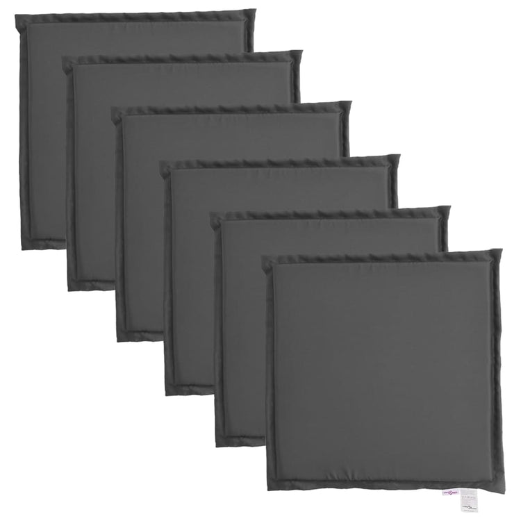 Vidaxl tuinzitkussens 6 st vierkant 45x45x2 cm antracietkleurig