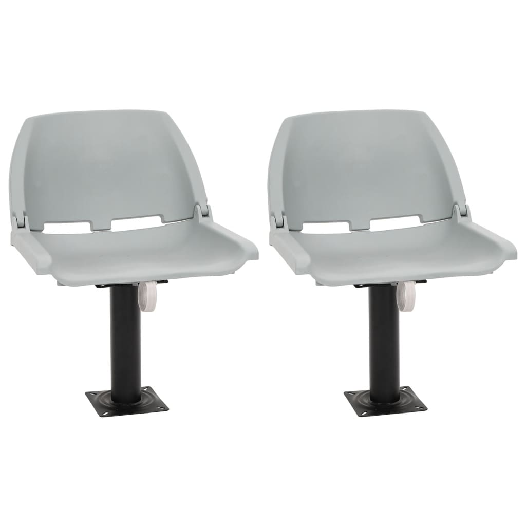 Vidaxl 4-delige bootstoelenset inklapbaar 48x51x41 cm grijs