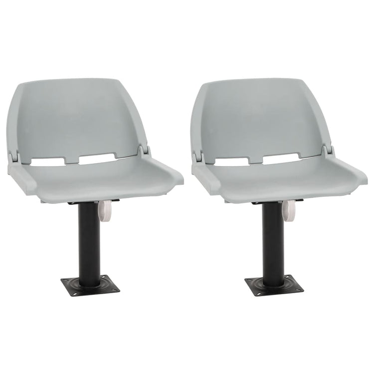 Vidaxl 4-delige bootstoelenset inklapbaar 48x51x41 cm grijs