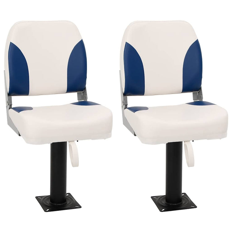 Vidaxl bootstoel 2 set inklapbaar 41x36x48 cm blauw en wit