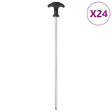 Vidaxl tentharingen 24 st ø7 mm 30 cm gegalvaniseerd staal - afbeelding 1