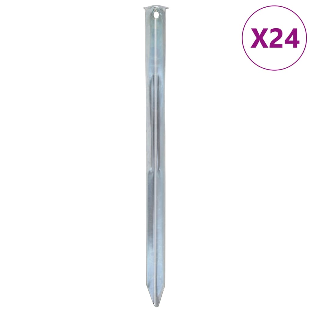 Vidaxl tentharingen 24 st ø20 mm 30 cm gegalvaniseerd staal
