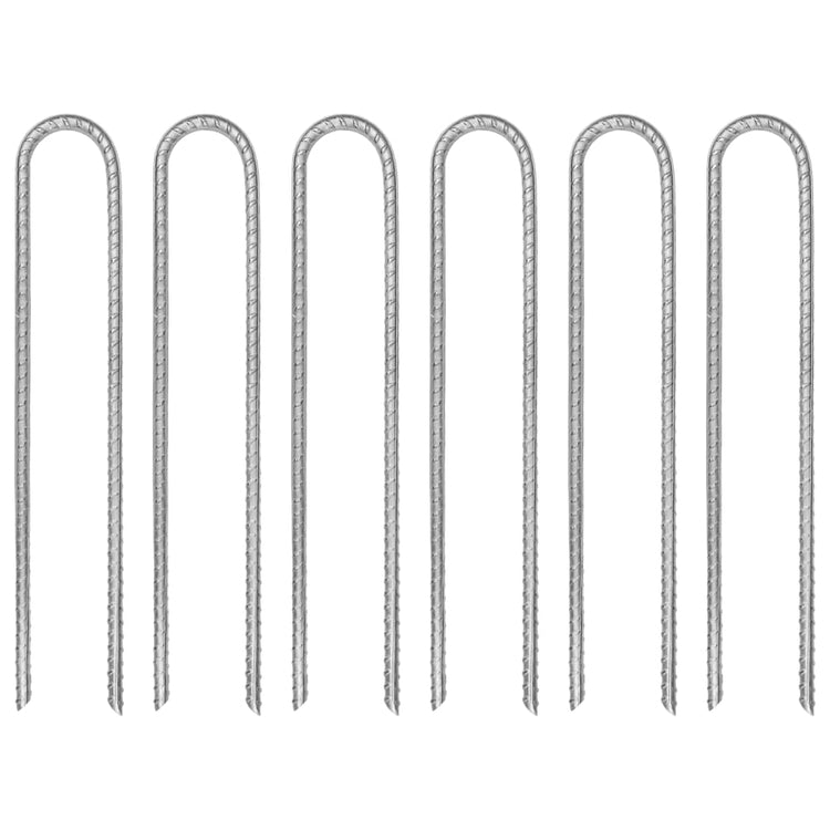 Vidaxl tentharingen 6 st u-vormig ø8,5 mm 30 cm gegalvaniseerd staal