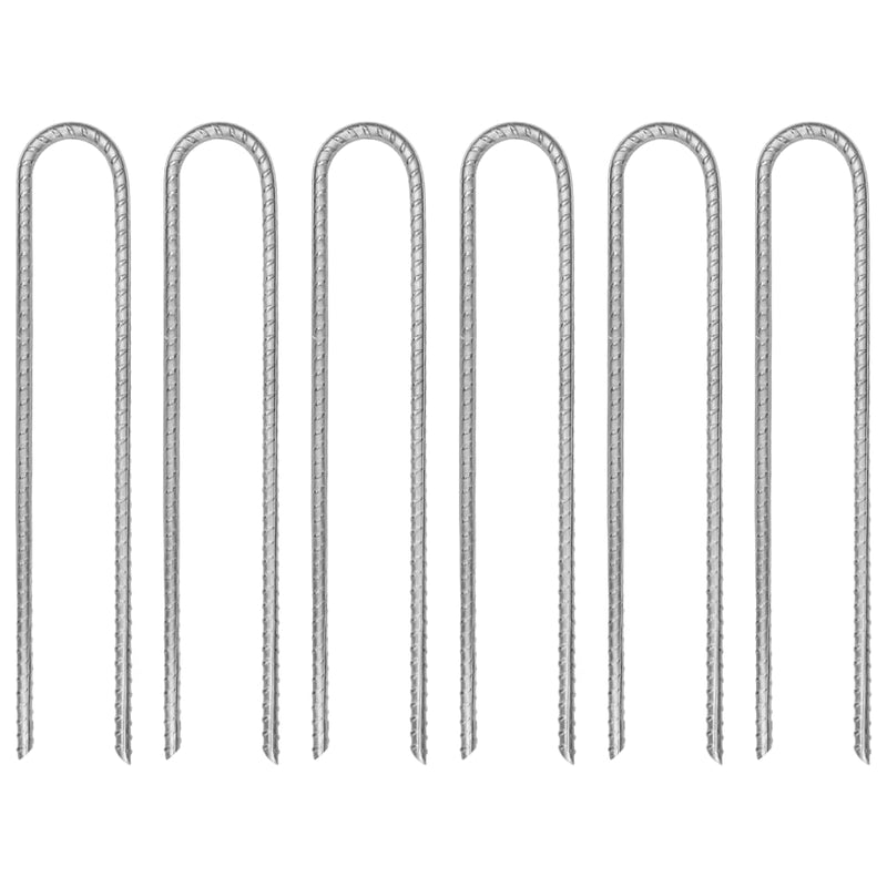 Vidaxl tentharingen 6 st u-vormig ø7 mm 30 cm gegalvaniseerd staal