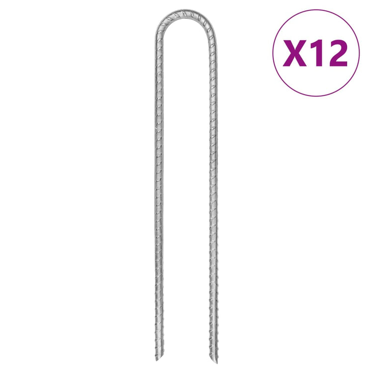 Vidaxl tentharingen 12 st u-vormig ø8,5 mm 30 cm gegalvaniseerd staal