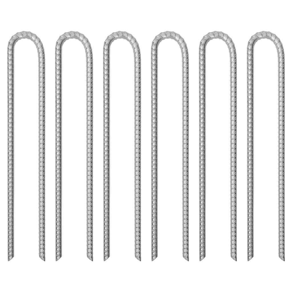 Vidaxl tentharingen 6 st u-vormig ø13 mm 41,5 cm gegalvaniseerd staal