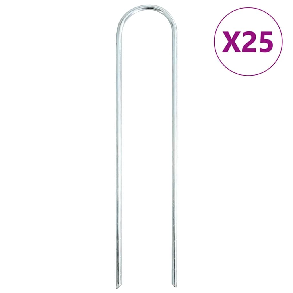 Vidaxl grondharingen 25 st u-vormig 20x3,5 cm gegalvaniseerd staal